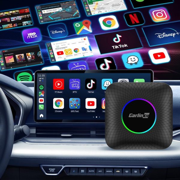 CarlinKit CarPlay Ai TV Box LED USB Plus Android13 Qualcomm 660 8