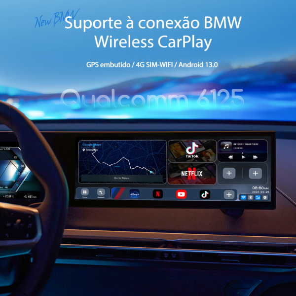 Caixa de Multimídia Android IOS para BMW(8+128G). Exclusivo BMW